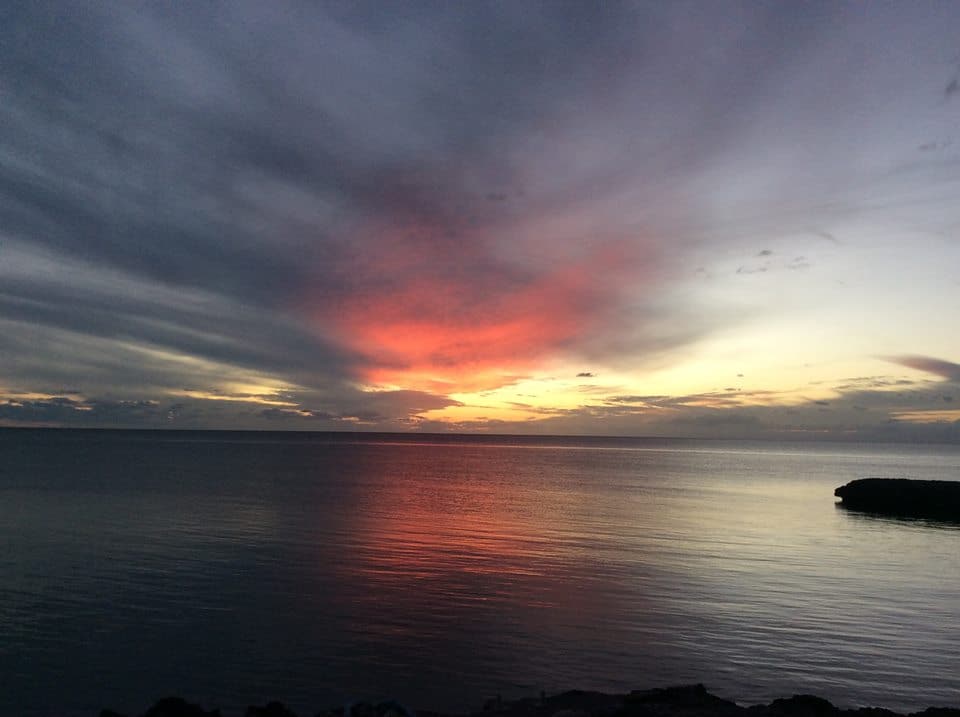 Caribbean side sunset
