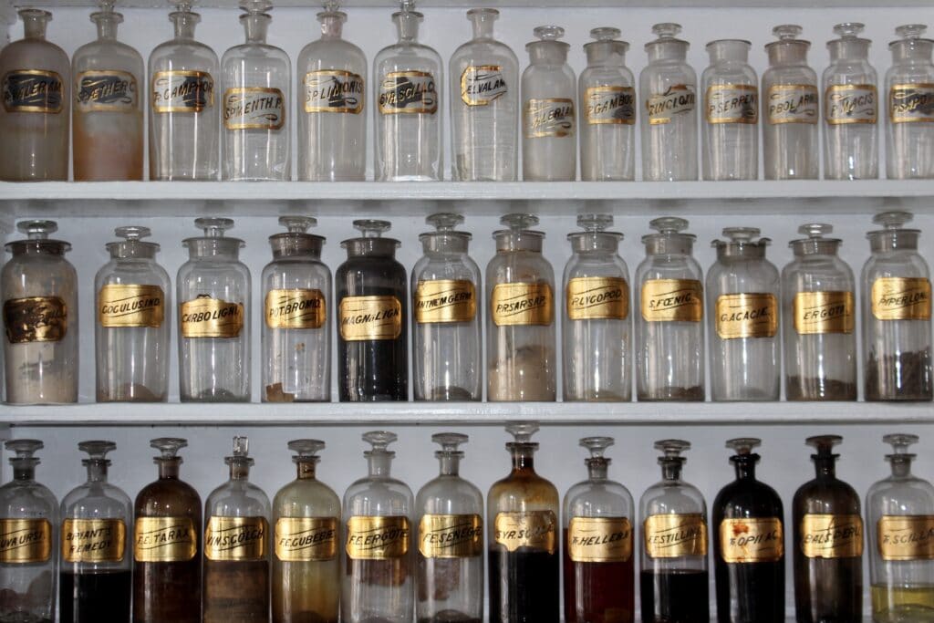 Old medicine shelf