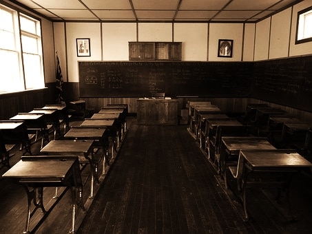 schoolhouse sepia