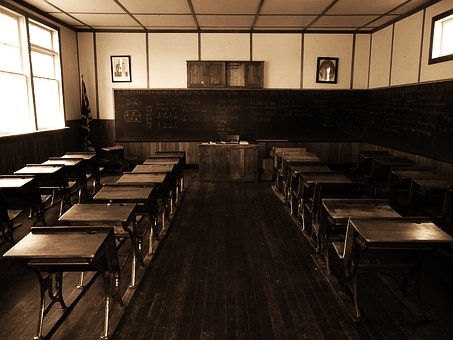 schoolhouse sepia